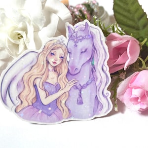 Annika and Brietta Pegasus Sticker, Glitter Sparkly Vinyl Decal