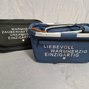 Personalisierte Korb, Einkaufskorb, Handtasche, Oma, Mama, Schriftzug, personalisiert, Geschenk,Aufkleber