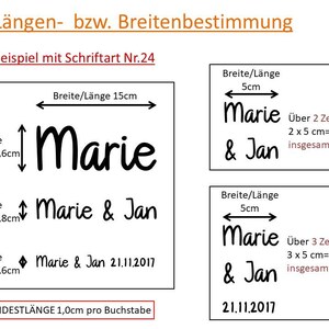 Schriftzug, Bügelbild, Textilien, personalisiert, Hochzeit, Beschriftung, Geburtstag, Bügel-Aufkleber, Namensaufkleber, Wunschtext Name Bild 2