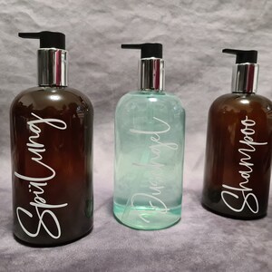 Lettering, vinyl, personalized, shower gel, shampoo, conditioner image 4