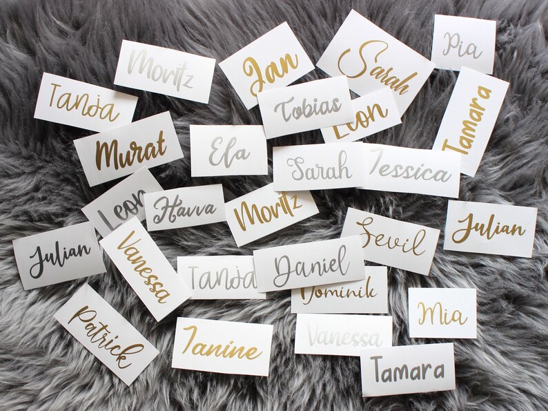 Lettering Vinyl Personalized Wedding Lettering Birthday Stickers Labels Name Stickers Custom Text Name image 9