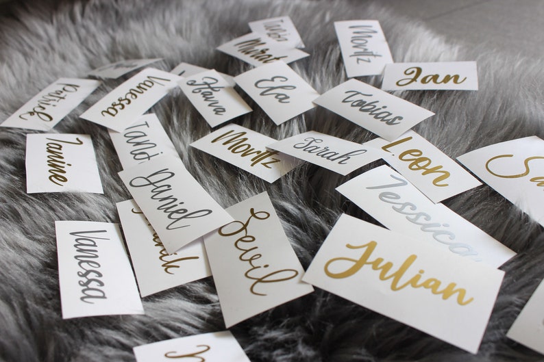 Lettering Vinyl Personalized Wedding Lettering Birthday Stickers Labels Name Stickers Custom Text Name image 8