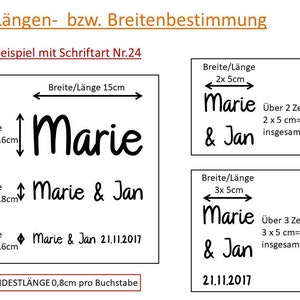 Schriftzug, Vinyl, personalisiert, Hochzeit, Beschriftung, Geburtstag, Aufkleber, Etiketten, Namensaufkleber, Wuschtext Name Bild 2