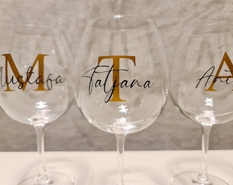 Sticker glass, lettering, wedding, JGA, champagne glass, engagement, wedding ceremony, personalized, labels, wine glass