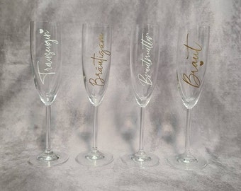 Sticker glass, lettering, wedding, JGA, champagne glass, engagement, wedding ceremony, personalised, labels, wine glass