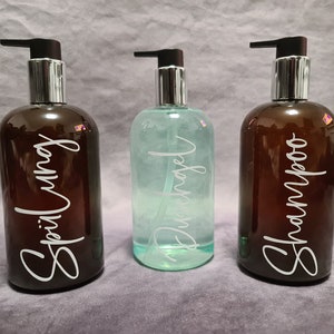Lettering, vinyl, personalized, shower gel, shampoo, conditioner image 6