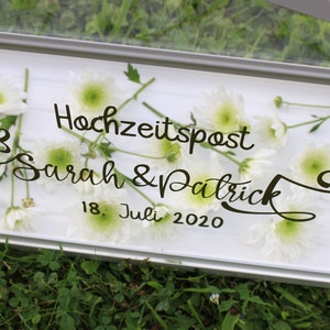 Hochzeitspost, Aufkleber, Vinyl, Schriftzug, Kartenbox, Geldgeschenke, Gewächshaus, Hochzeit, Feiern, Geburtstag, Trauung, personalisiert