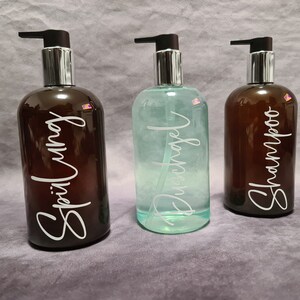 Lettering, vinyl, personalized, shower gel, shampoo, conditioner image 5