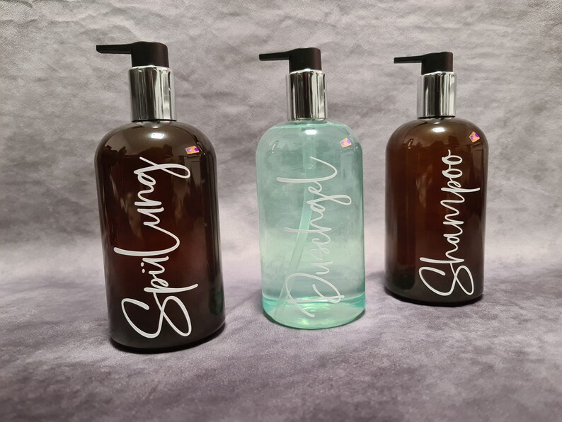 Lettering, vinyl, personalized, shower gel, shampoo, conditioner image 5