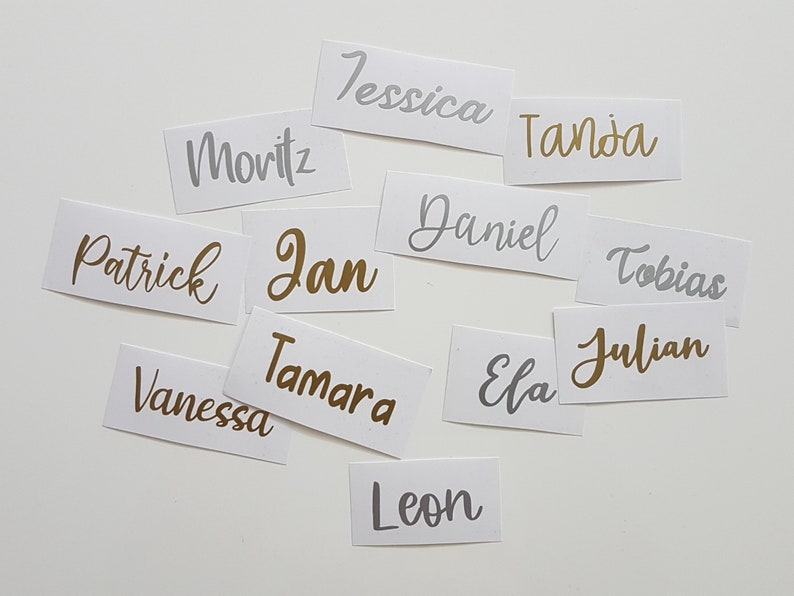 Lettering Vinyl Personalized Wedding Lettering Birthday Stickers Labels Name Stickers Custom Text Name image 1