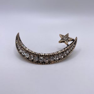 Edwardian Style Moon And Star Bronze Brooch image 5