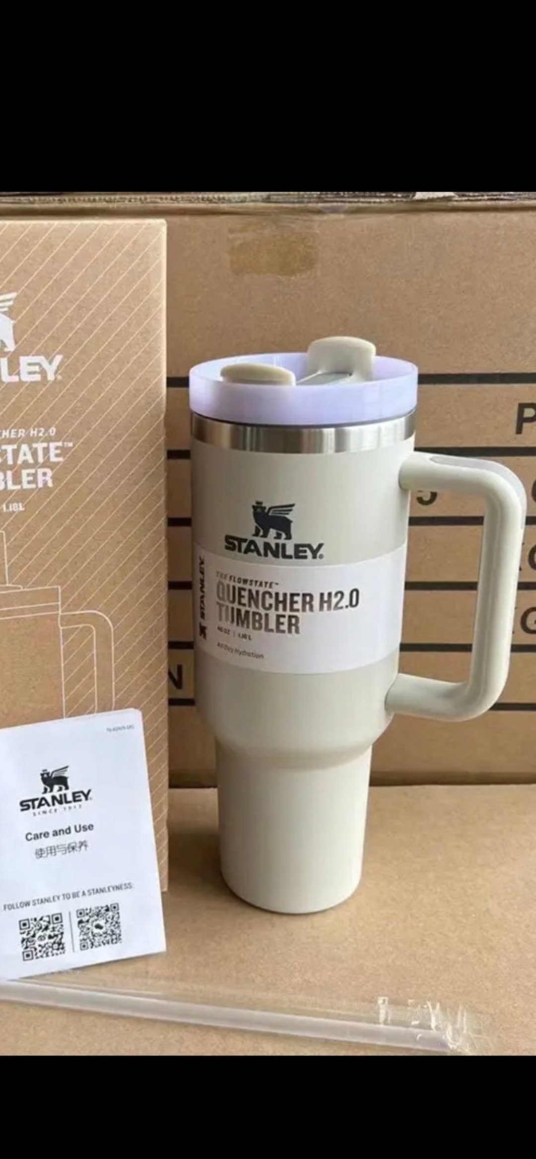 STANLEY TUMBLER With Handle Iced Car Travel Thermal Cup Stainless Steel