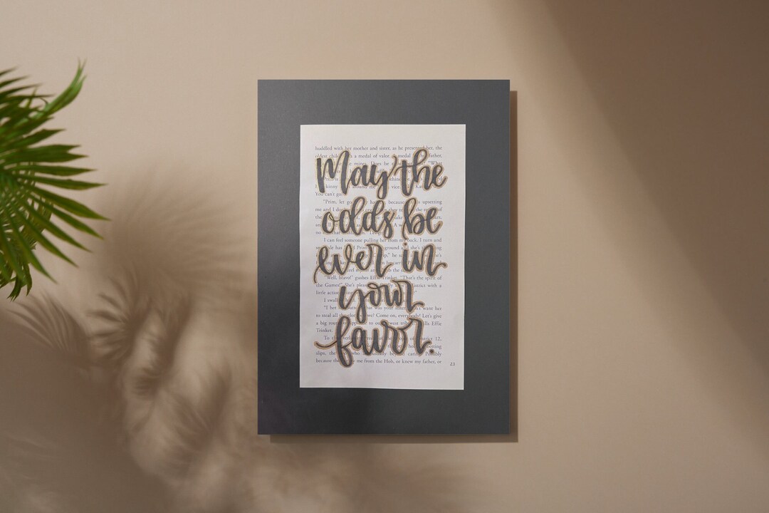 The Hunger Games 8x10 Hand Lettered Book Page Art - May the Odds Be ...