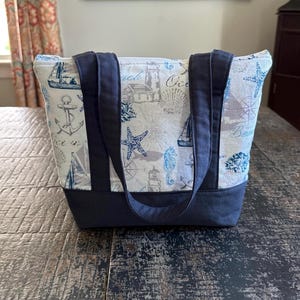 Bolso náutico, bolso hecho a mano, bolso de playa, bolso tote pequeño, regalo por menos de 30, bolso bandolera, bolso de tela