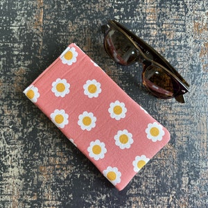 Handmade Padded Sunglasses Case: Floral Cotton Phone Protector
