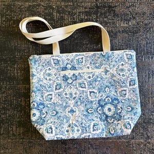 Large Zippered Overnight Tote Bag: Handmade Cotton Travel Bag