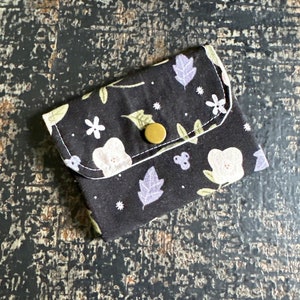 Mini billetera para dama, billeteras, billeteras hechas a mano, billetera con estampado floral, regalo por menos de 20, porta dinero, tarjetero, billeteras de tela