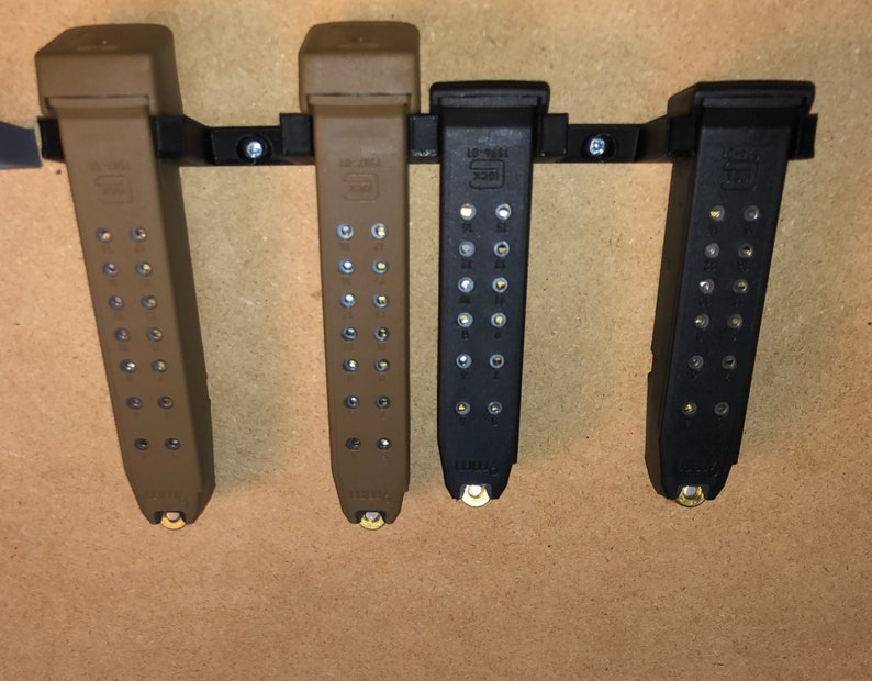 26 Glock Magazine Wall Mount Holder Rack 6 Slots for 17 19