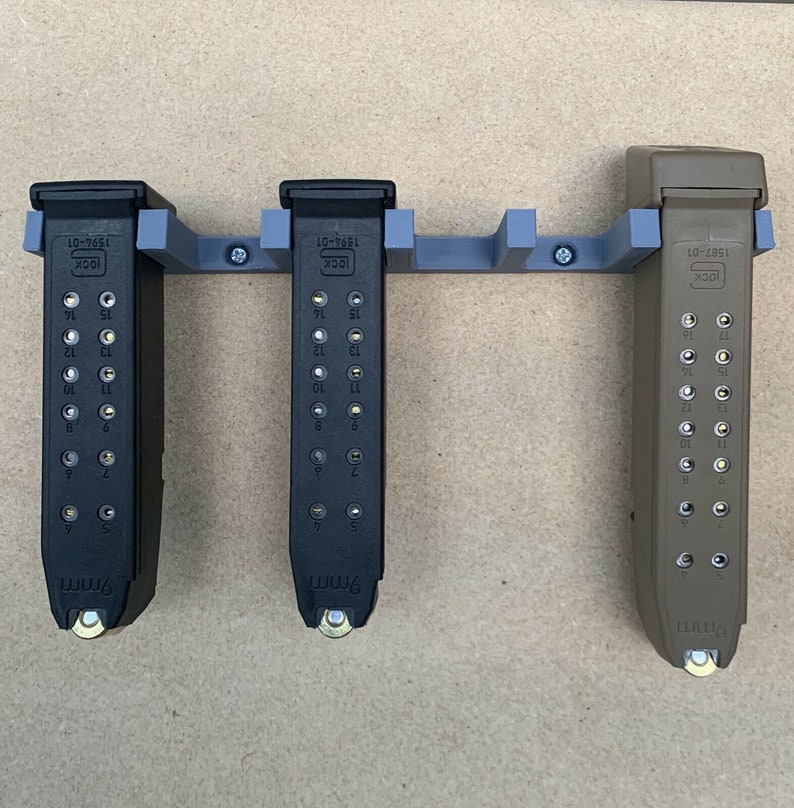 26 Glock Magazine Wall Mount Holder Rack 6 Slots for 17 19