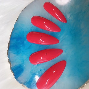 Rose color press on nails