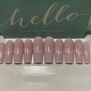 Lavender purple nails, French tips nails, long nails, purple nails, short nails, square nails. Handmade