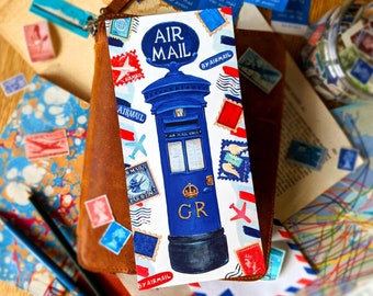 Airmail Postbox Postcard | Packs 1 - 5 | DL Size | British Postcrossing Cards, Happy Snail Mail Art Postcards, Penpal Letter Writing Gifts