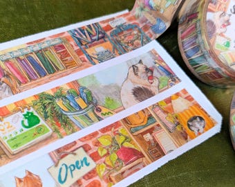 Little Stationery Shop Washi Tape | 20mmx10m Roll | Independent Store Cats, Journaling Supplies