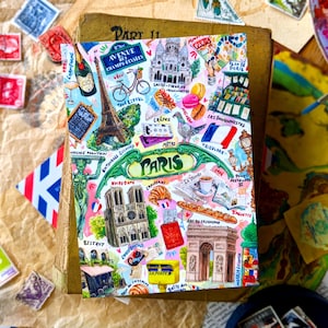 Postkaarten reisdagboek Parijs | Pakketten 1-5 | A6 | Happy snail mail art, penvriend briefcadeaus, frankrijk europa stad, schattige EU-postcrossingkaart