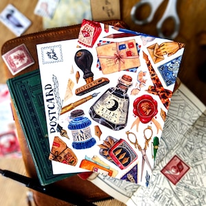Antikes Briefpapier Postkarten | Set 1- 5 | Vergängliche Vintage Post, glückliches Postcrossing, glückliche Schneckenpost-Kunstpostkarten, Penpal-Briefgeschenke