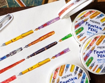 Fabulous Vulpennen Washi Tape | Rol decoratieve tape 8 mm x 10 m | Happy snail mail, postcrossing, briefpapier knutselen, dagboek en planner