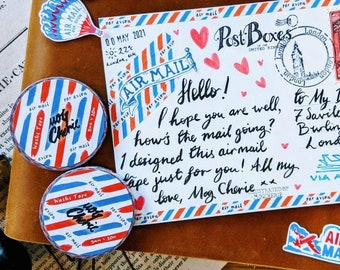 Airmail Washi Tape: 5mm Par Avion Snail Mail Decoration