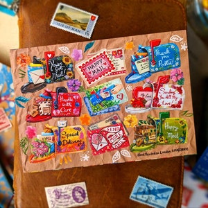 Mailbox Stickers | 2 Sheet Sticker Set | A6 | Postcrossing Decor, Happy Snail Mail Decoration, Ephemera Bujo Journal Art, Penpal Gifts
