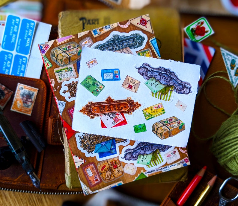 Sticker Slot Collection Antique Letter Slot Stickers | 2 Sheet Sticker Set | A6 | Happy Snail ...