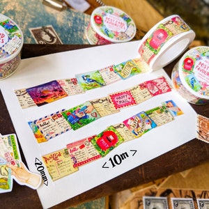 Postcard Favourites Washi Tape 20mm x 10m Paper Tape Roll Happy SnailMail Penpal, Postcrossing, Scrapbook Planner Decor Journal Craft zdjęcie 6