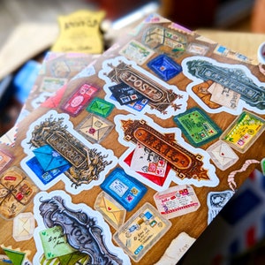 Antique Letter Slot Stickers | 2 Sheet Sticker Set | A6 | Happy Snail ...