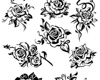 Download Rose Tattoo Svg Etsy