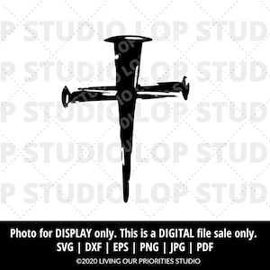 Rustic Nail Cross | Digital Cut File | Silhouette | Cricut | SVG, EPS, DXF | Faith Cut Files