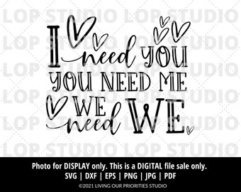 Need You | Christian svg | Digital Cut File | Silhouette | Cricut | SVG, EPS, DXF | Faith svg