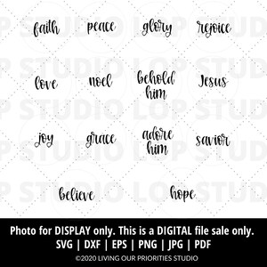 Farmhouse Christmas Ornaments | Farmhouse Digital Cut File | Silhouette | Cricut | SVG, EPS, DXF | Christian Christmas Cut File