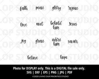 Farmhouse Christmas Ornaments | Farmhouse Digital Cut File | Silhouette | Cricut | SVG, EPS, DXF | Christian Christmas Cut File