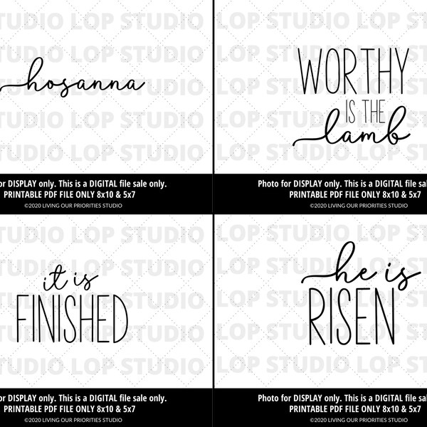 Holy Week Printable Wall Art Set Easter Printable Wall Art PDF 8x10 ...