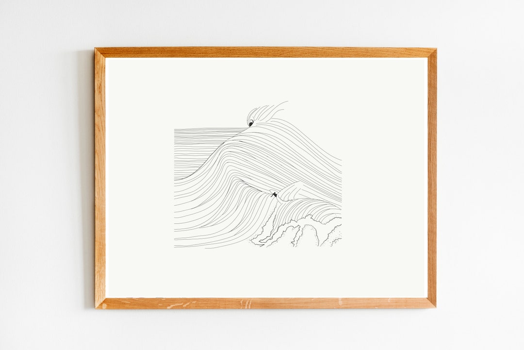 Surf Line Design Surf Line Minimalist Digital Art Download - Etsy