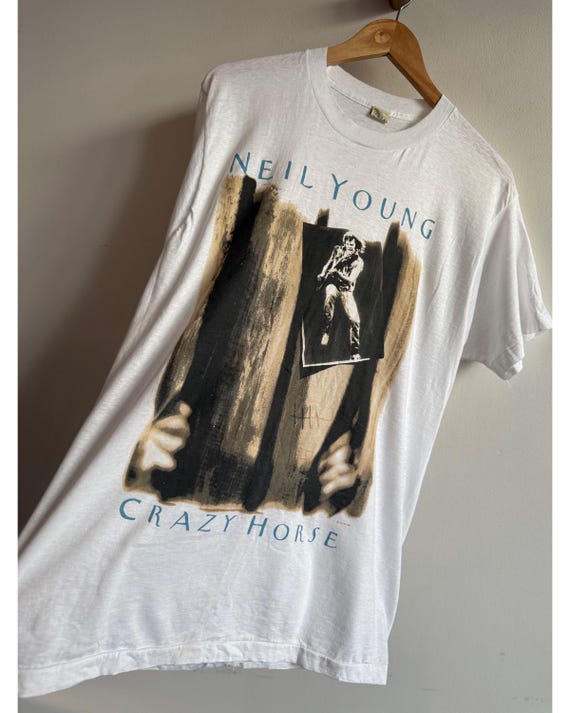 オリジナル　本物　ヴィンテージ　ニールヤング　1985年ツアーTシャツ　M NEIL YOUNG】ロックTシャツ メンズ バンドTシャツ メンズ NEIL