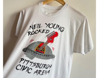 VINTAGE 1985 Neil Young Pittsburg Civic Tee