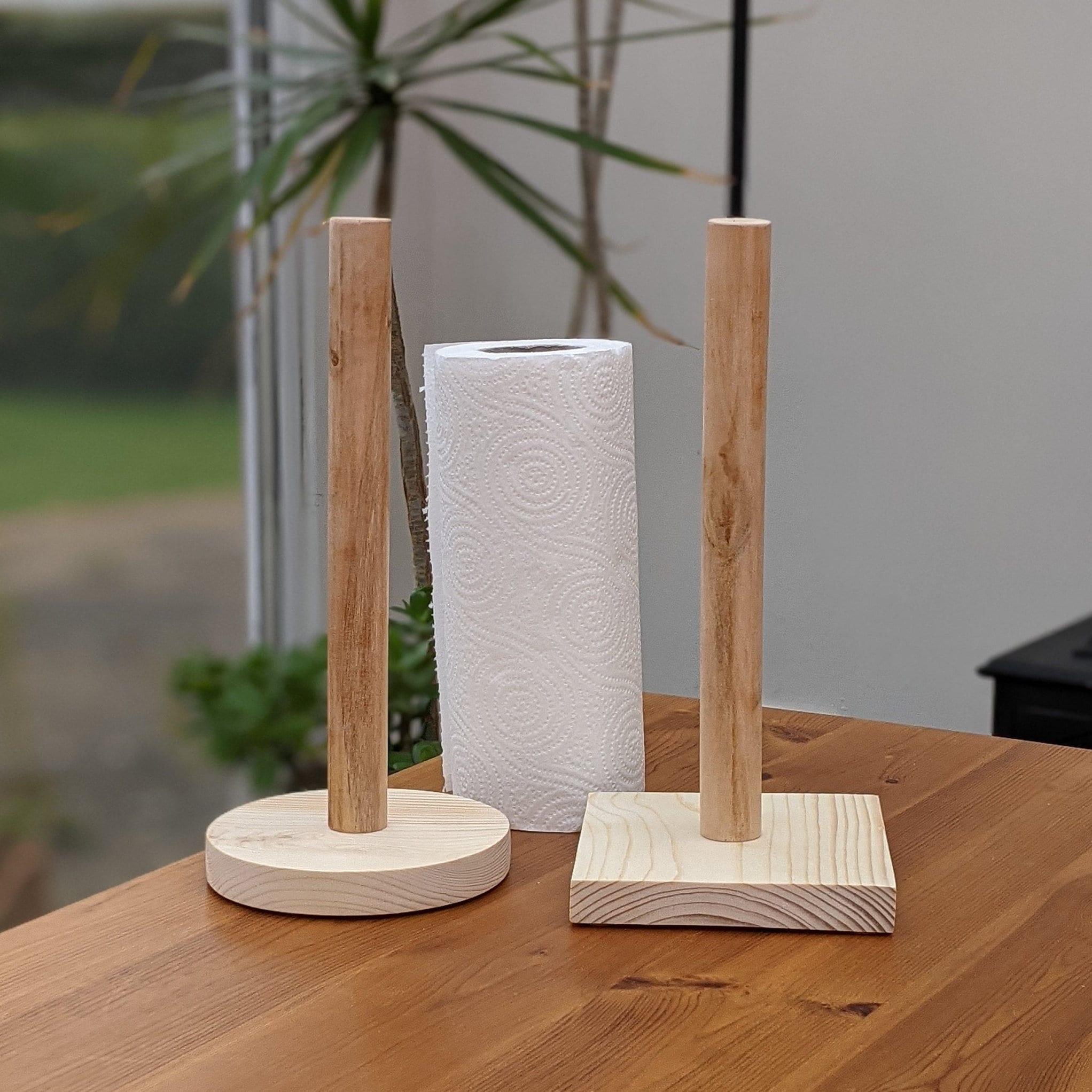 Reclaimed Wood Kitchen Roll Holder Stand Etsy UK