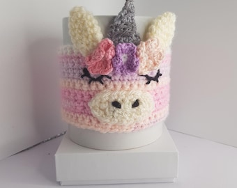 Crochet Unicorn Mug Cosy: Handmade Novelty Mug Warmer