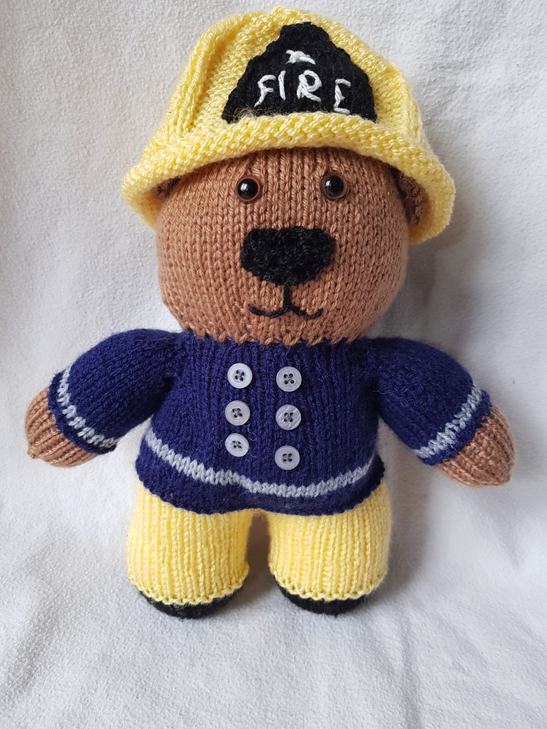 Firefighter Bear Knitting pattern image 1