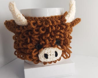 Häkelanleitung Highland Kuh Mug Cozy