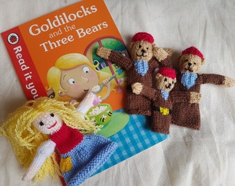 Goldilocks and the Three Bears Finger Puppet Knitting Pattern