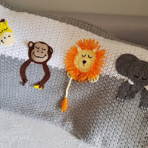 Safari Applique Blanket crochet pattern